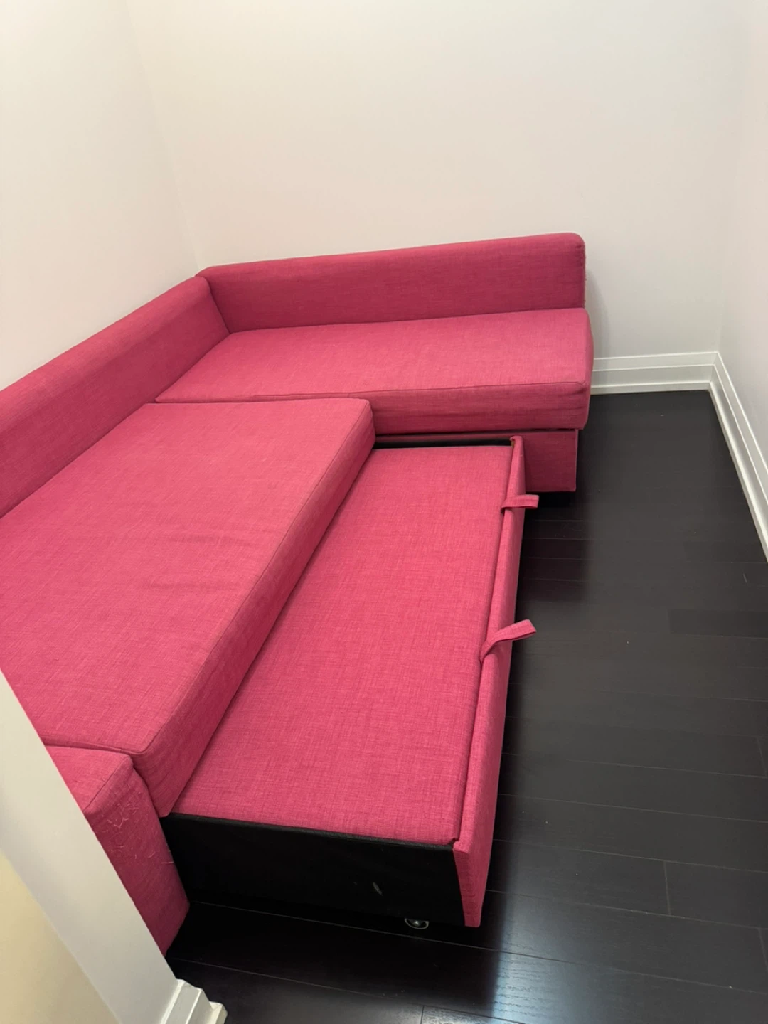 Pink Sectional Sofa Bed with Storage - photo 3