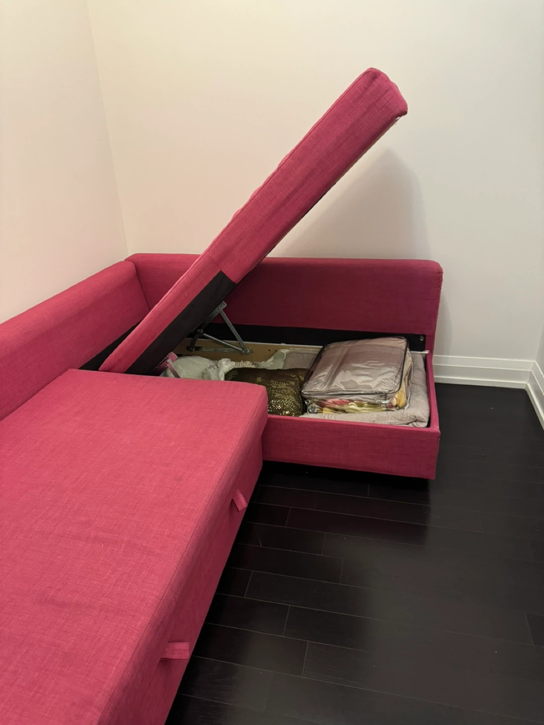 Pink Sectional Sofa Bed with Storage - photo 2
