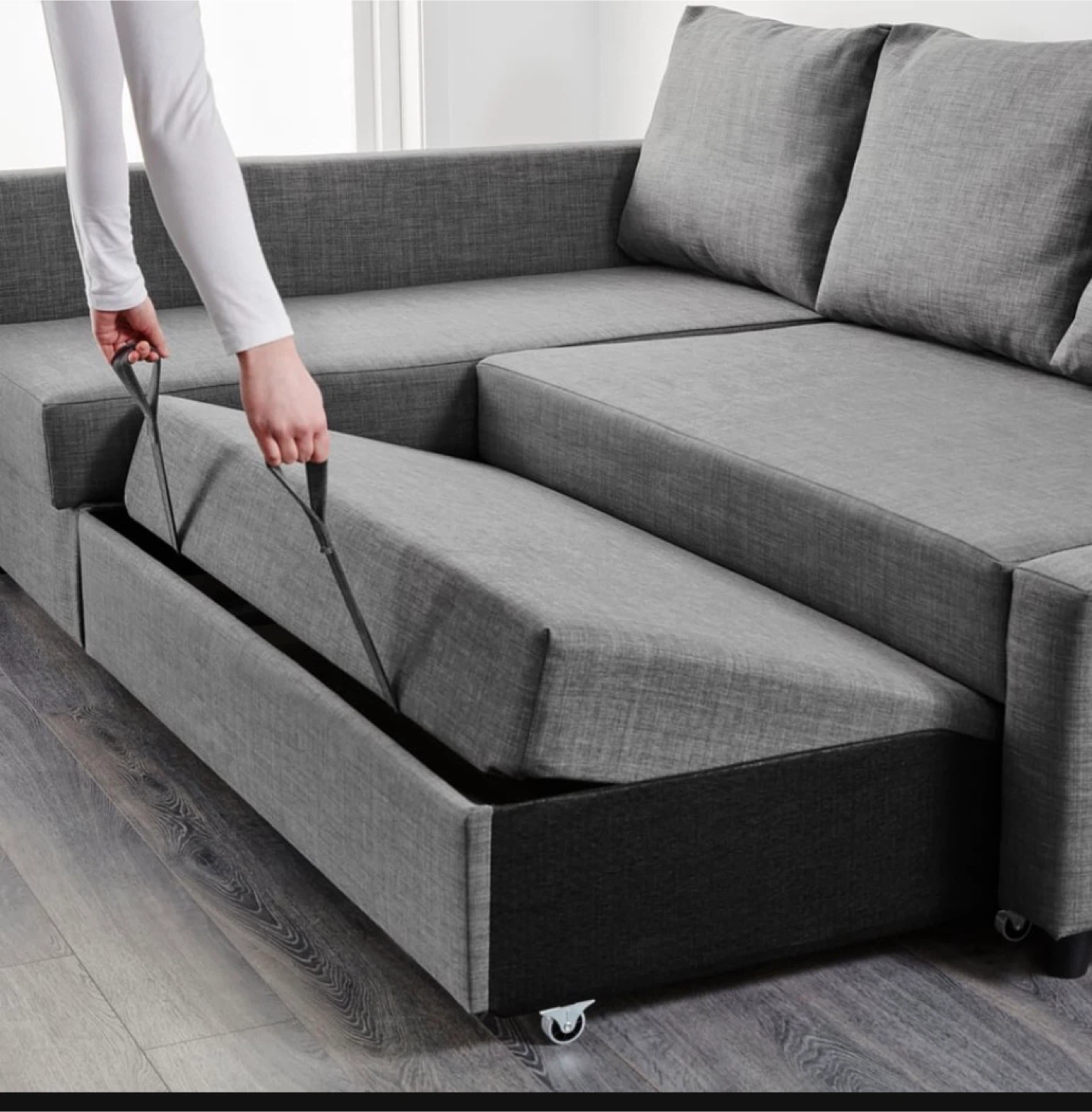 Pink Sectional Sofa Bed with Storage - photo 4
