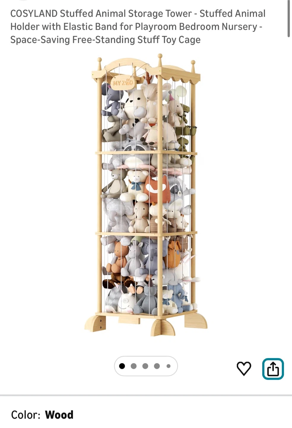 Brand New Stuffed Animal Storage Tower - Wood