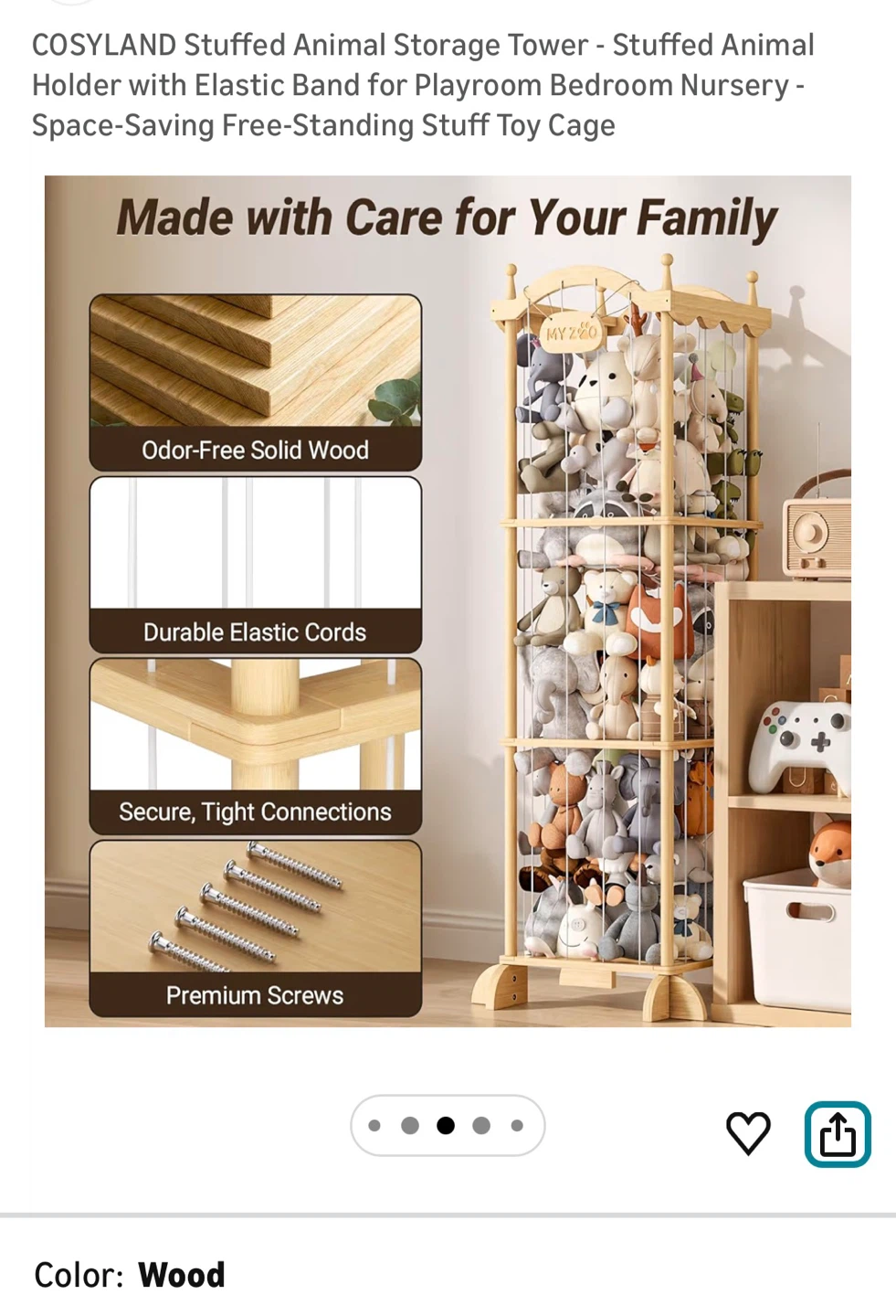 Brand New Stuffed Animal Storage Tower - Wood - photo 4