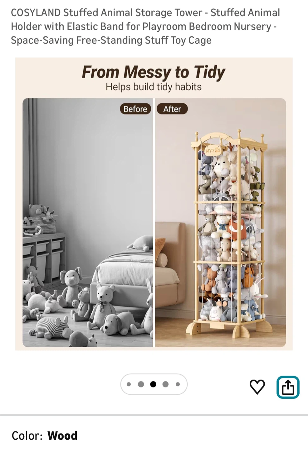 Brand New Stuffed Animal Storage Tower - Wood - photo 5