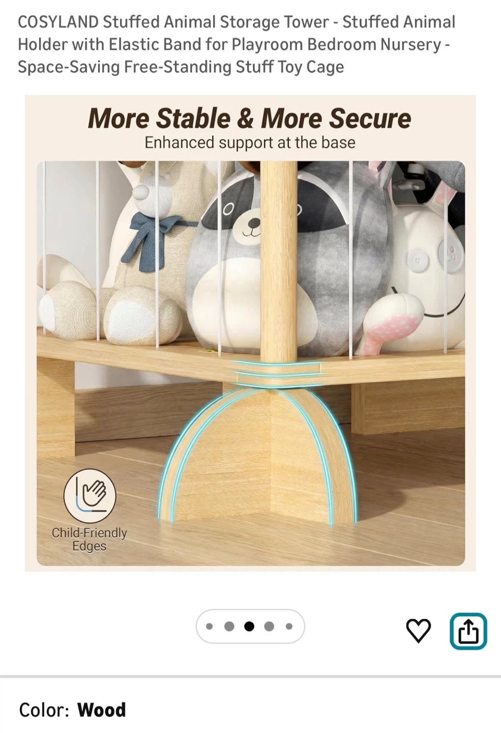 Brand New Stuffed Animal Storage Tower - Wood - photo 3