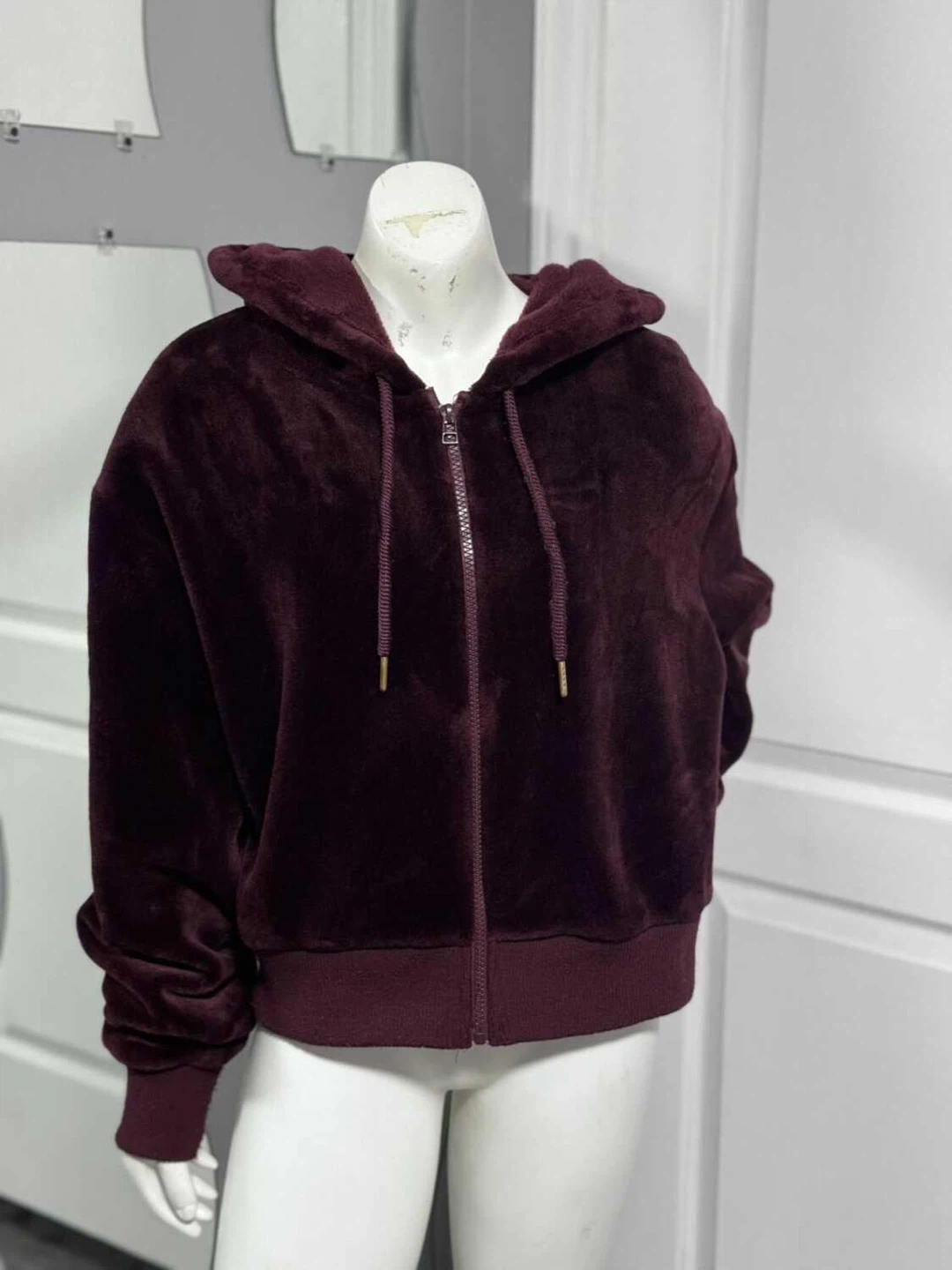 Weekend Edition Burgundy Velour Hoodie - (Medium) - photo 2