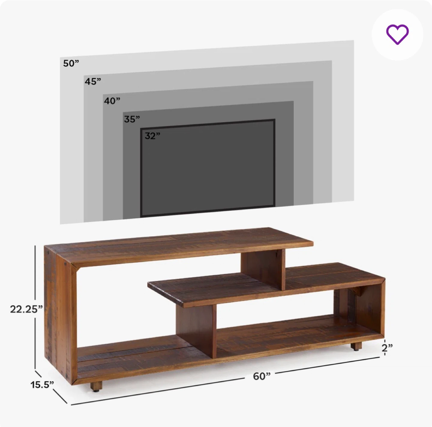 Wood TV Stand Media Console - photo 2