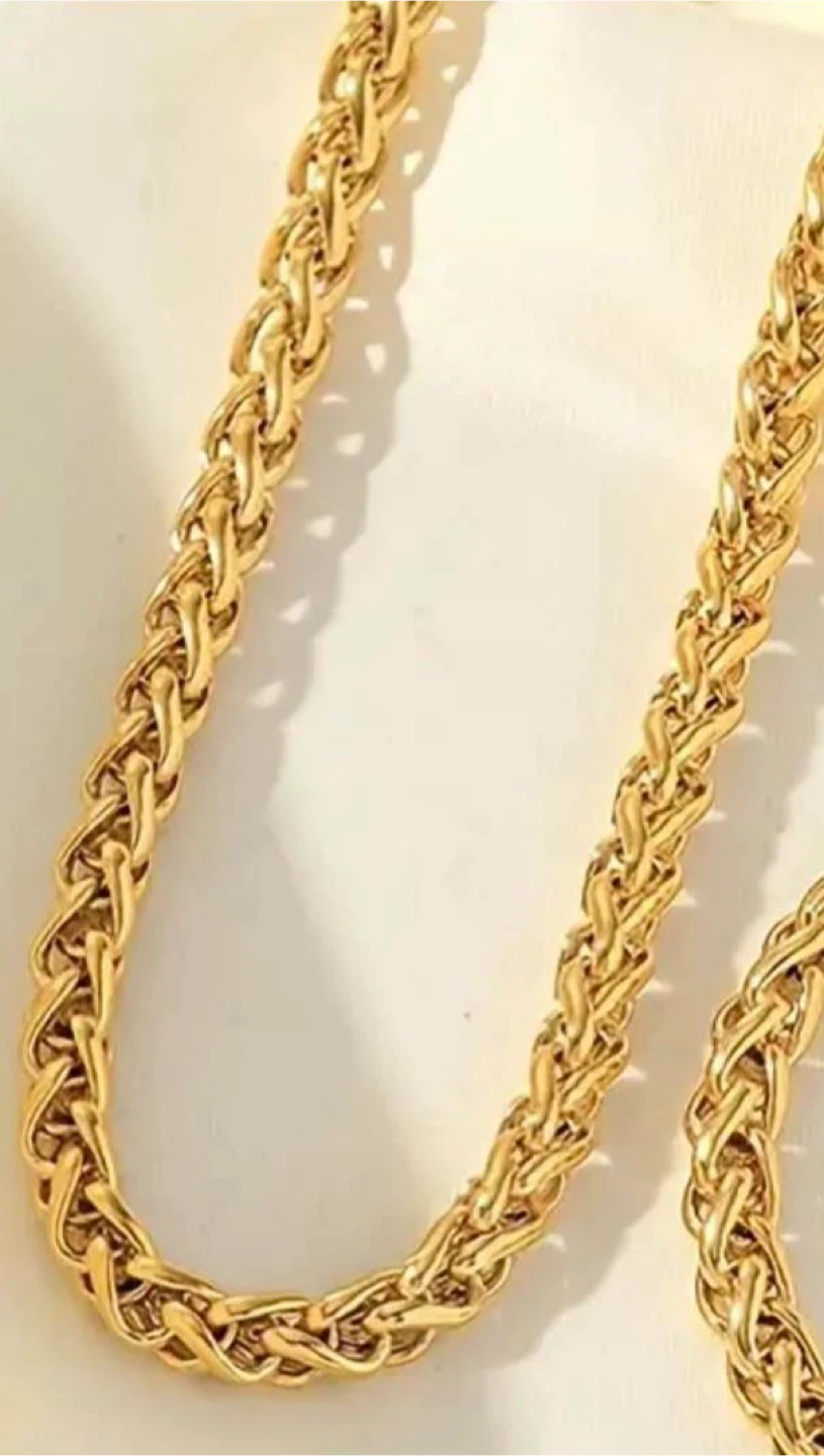 18k gold plated stainless steel necklace - photo 3