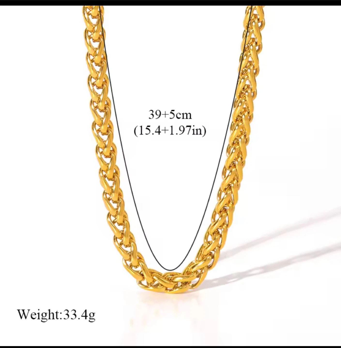 18k gold plated stainless steel necklace - photo 2