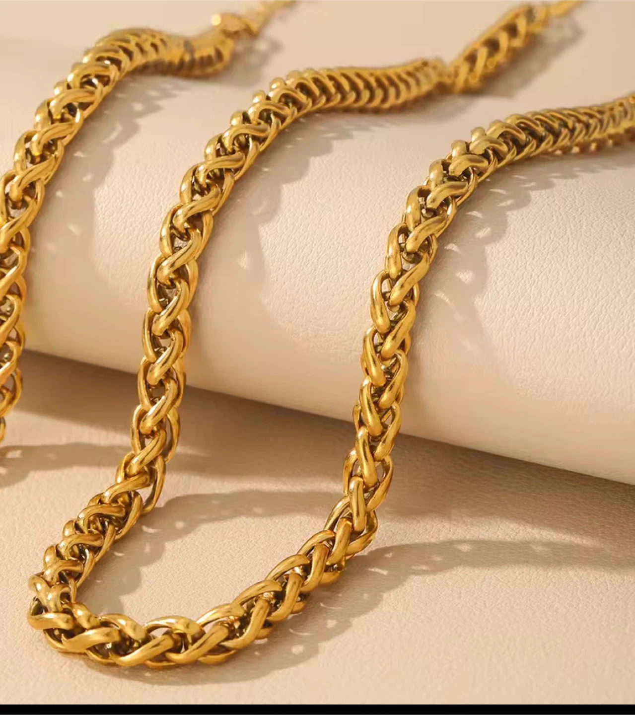 18k gold plated stainless steel necklace - photo 4