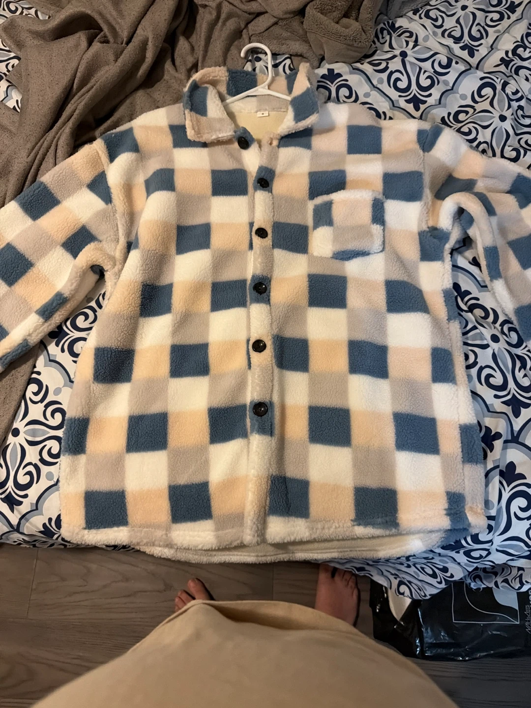 Cozy Fleece Checkered Shirt Jacket