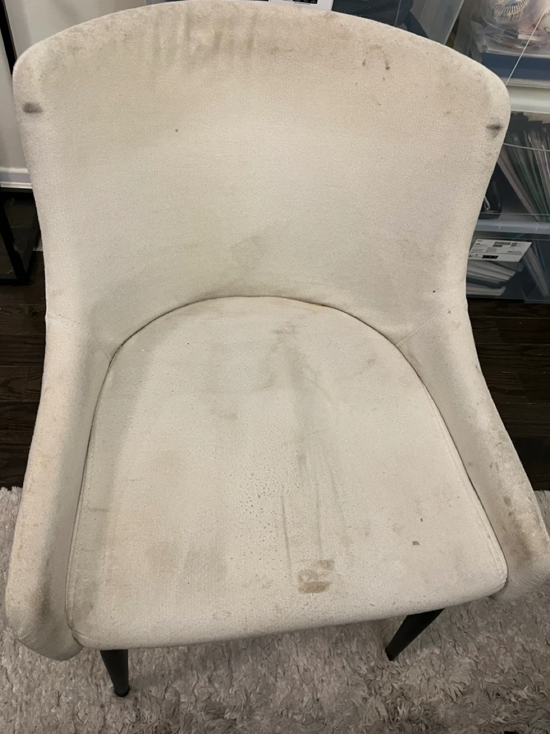 Cream Upholstered Dining Chair with Diamond Stitching - photo 2