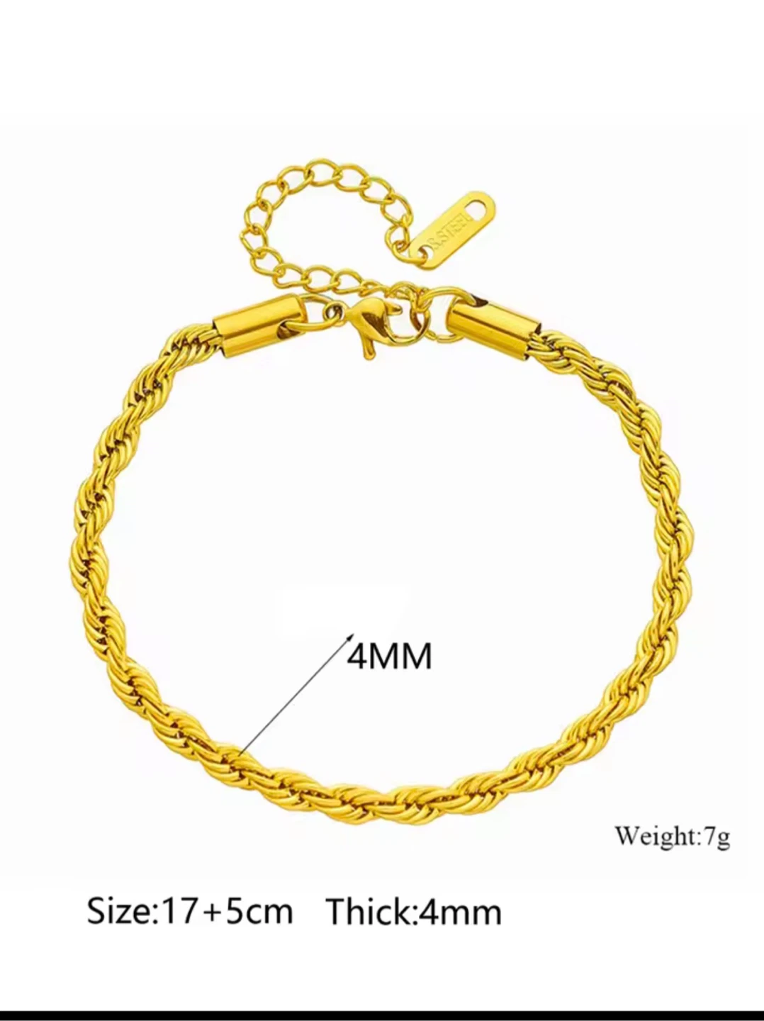 18k gold plated stainless steel necklace and bracelet set - photo 2
