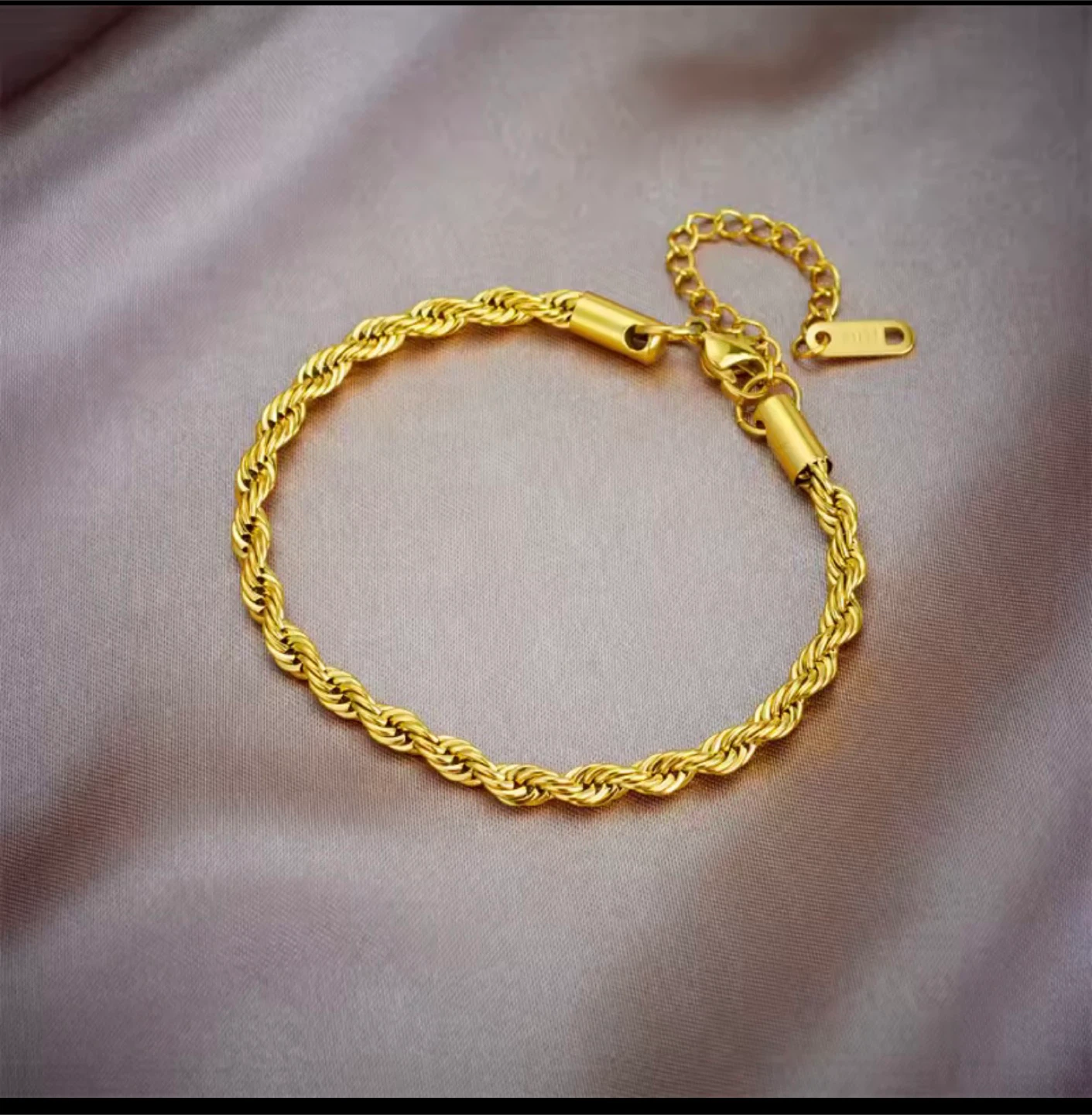 18k gold plated stainless steel necklace and bracelet set - photo 4