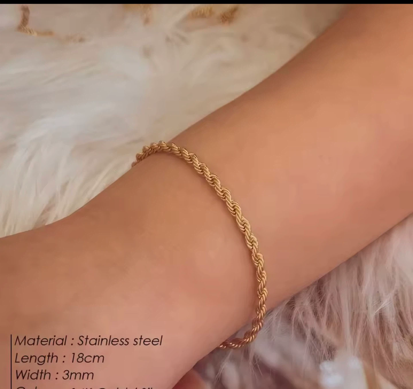 18k gold plated stainless steel necklace and bracelet set - photo 3