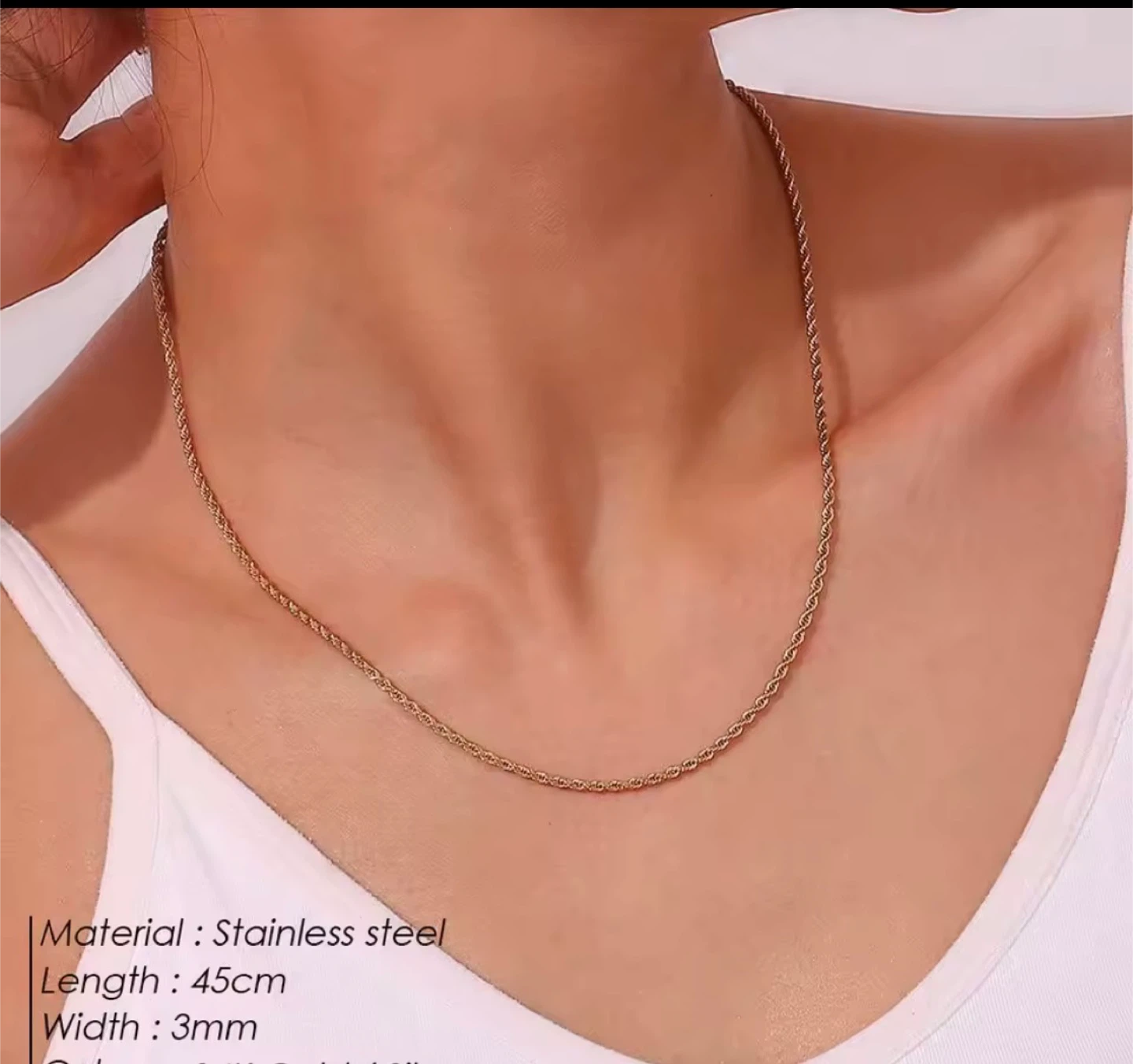 18k gold plated stainless steel necklace and bracelet set - photo 2