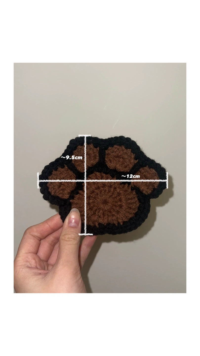 Cute Cat Paw Crochet Coaster (Customizable) - Birthday Gift, - photo 2