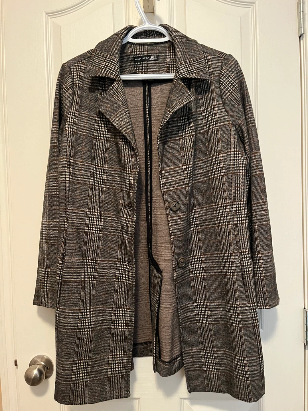 Black Tape Plaid Blazer - Women's Medium