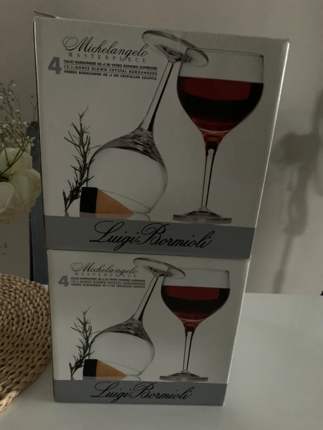 Luigi Bormioli Michelangelo Burgundy Glasses Set of 4