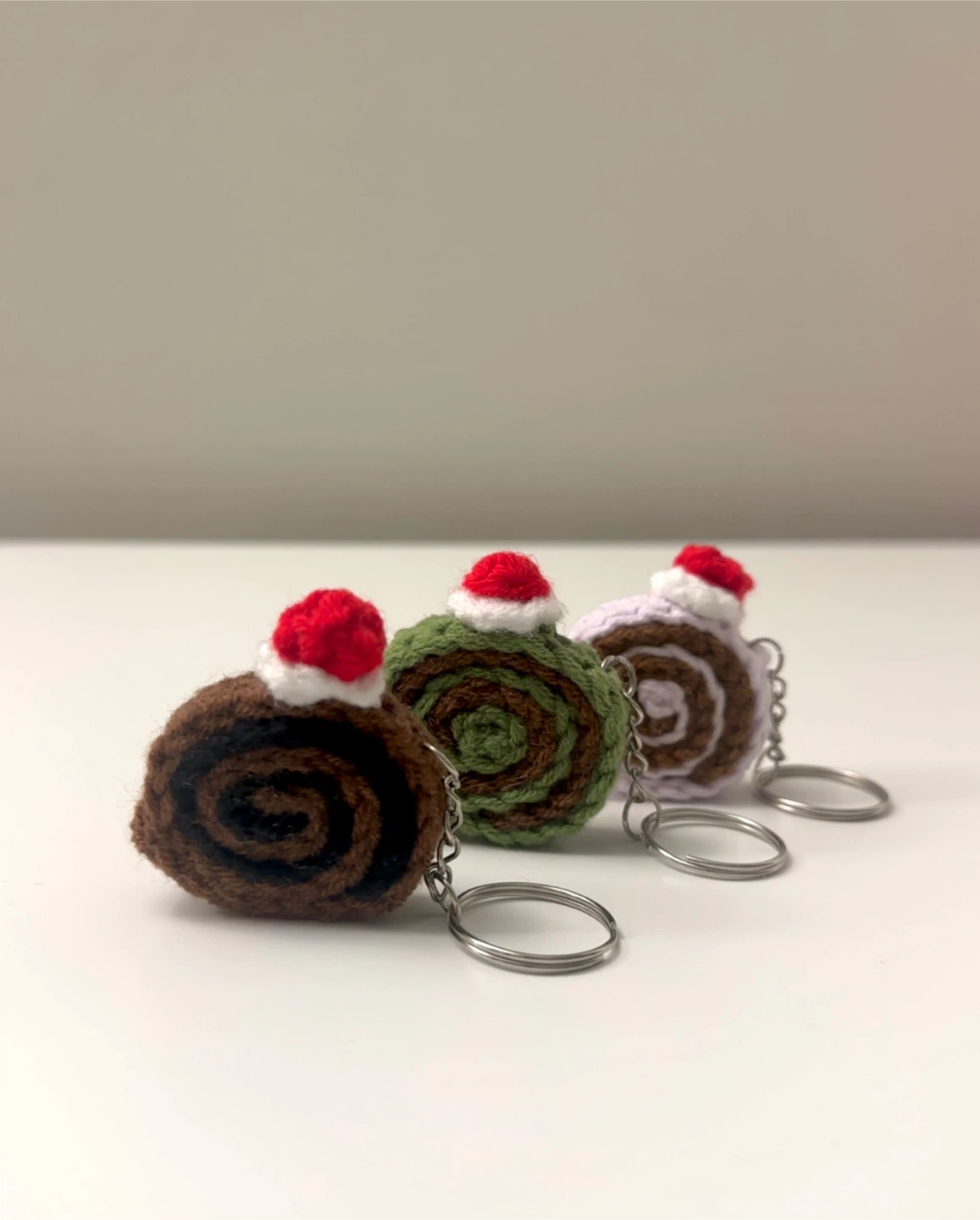 Mini Crochet Swiss Roll Cake(Customizable) - Cute Accessory