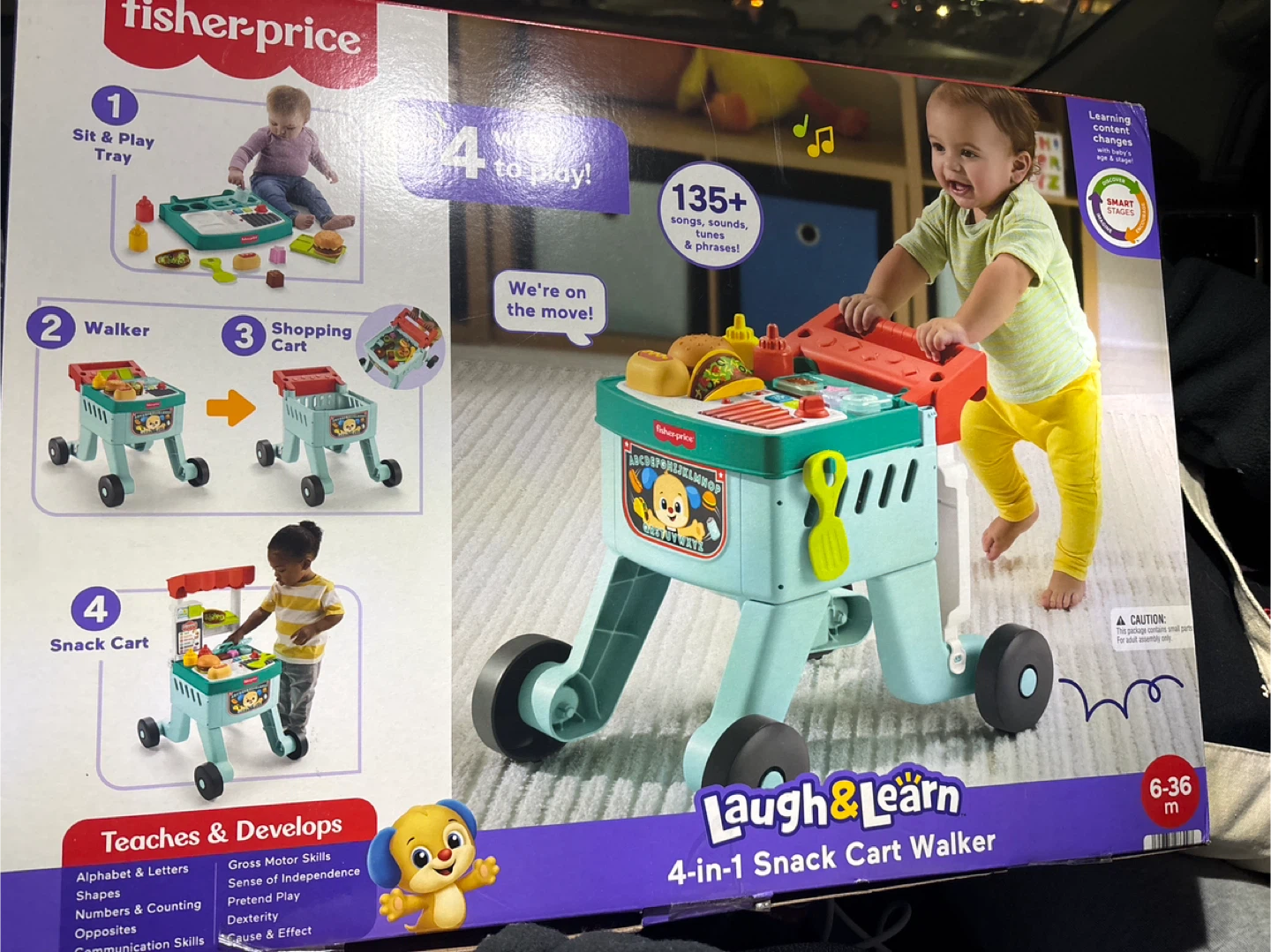 Fisher-Price Laugh & Learn 4-in-1 Snack Cart Walker