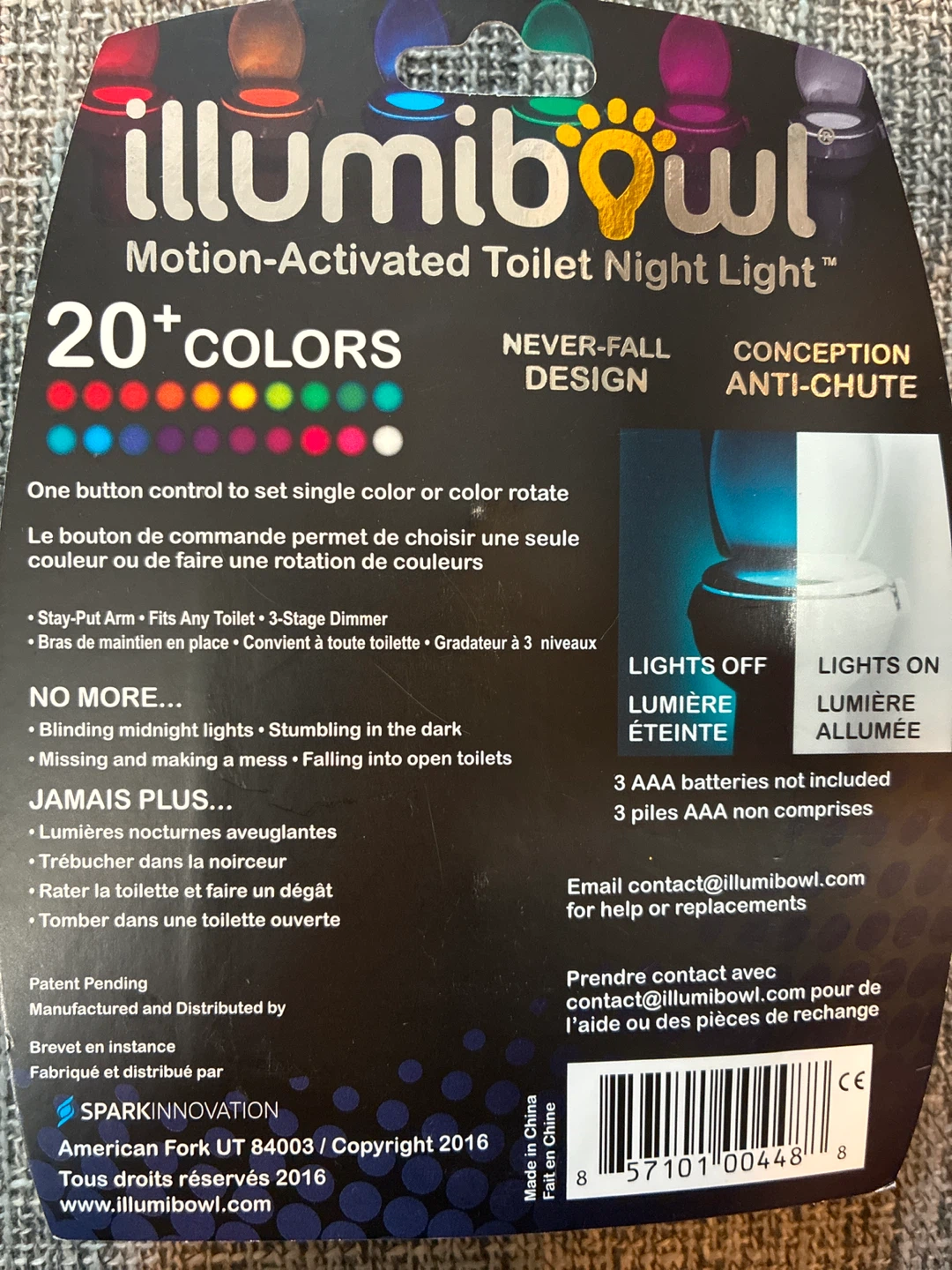 🏆New IllumiBowl Motion-Activated Toilet Night Light - 20+ Colors - photo 2