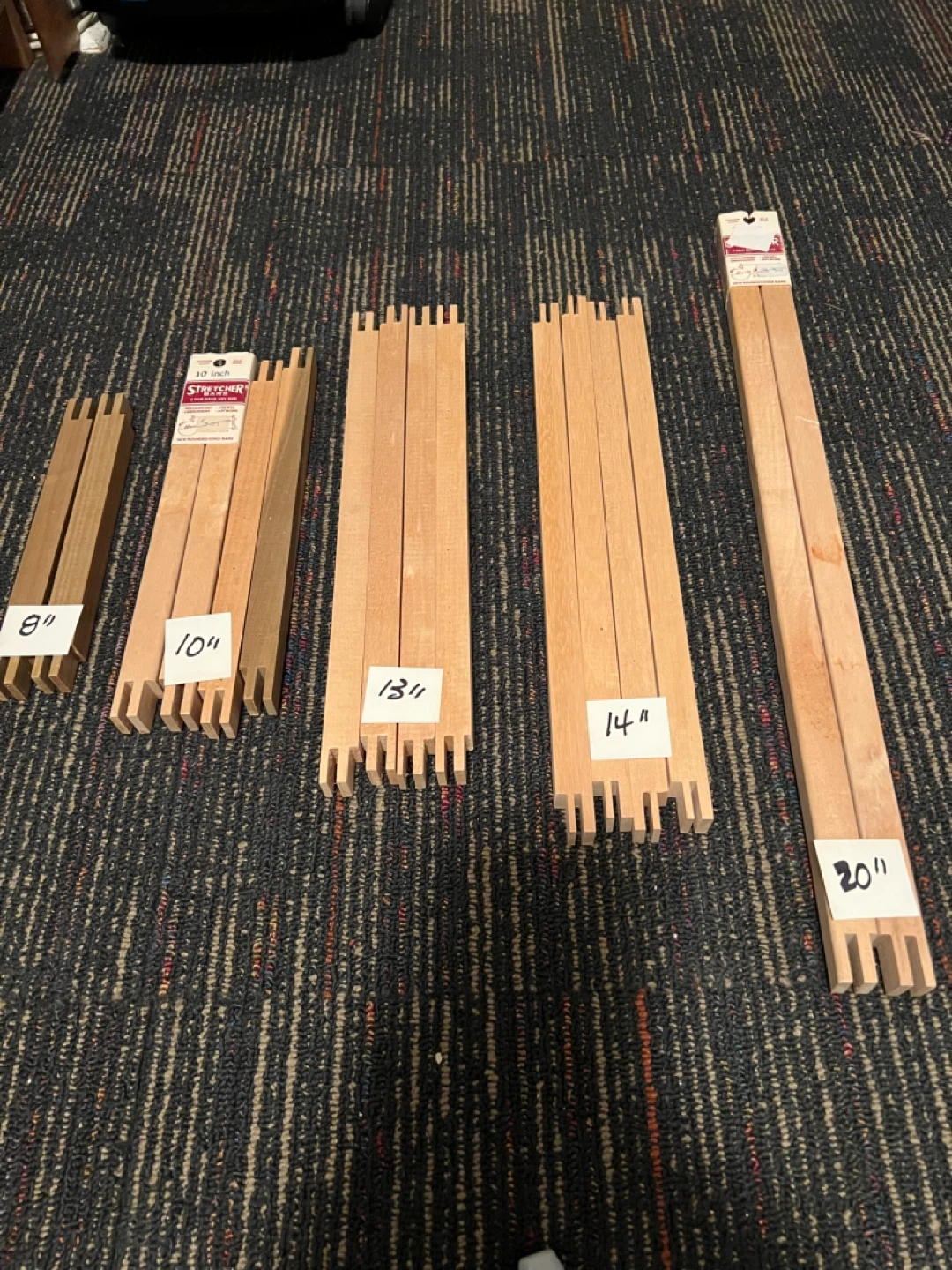 Wood Stretcher Bars for Canvas Frames - Various Sizes