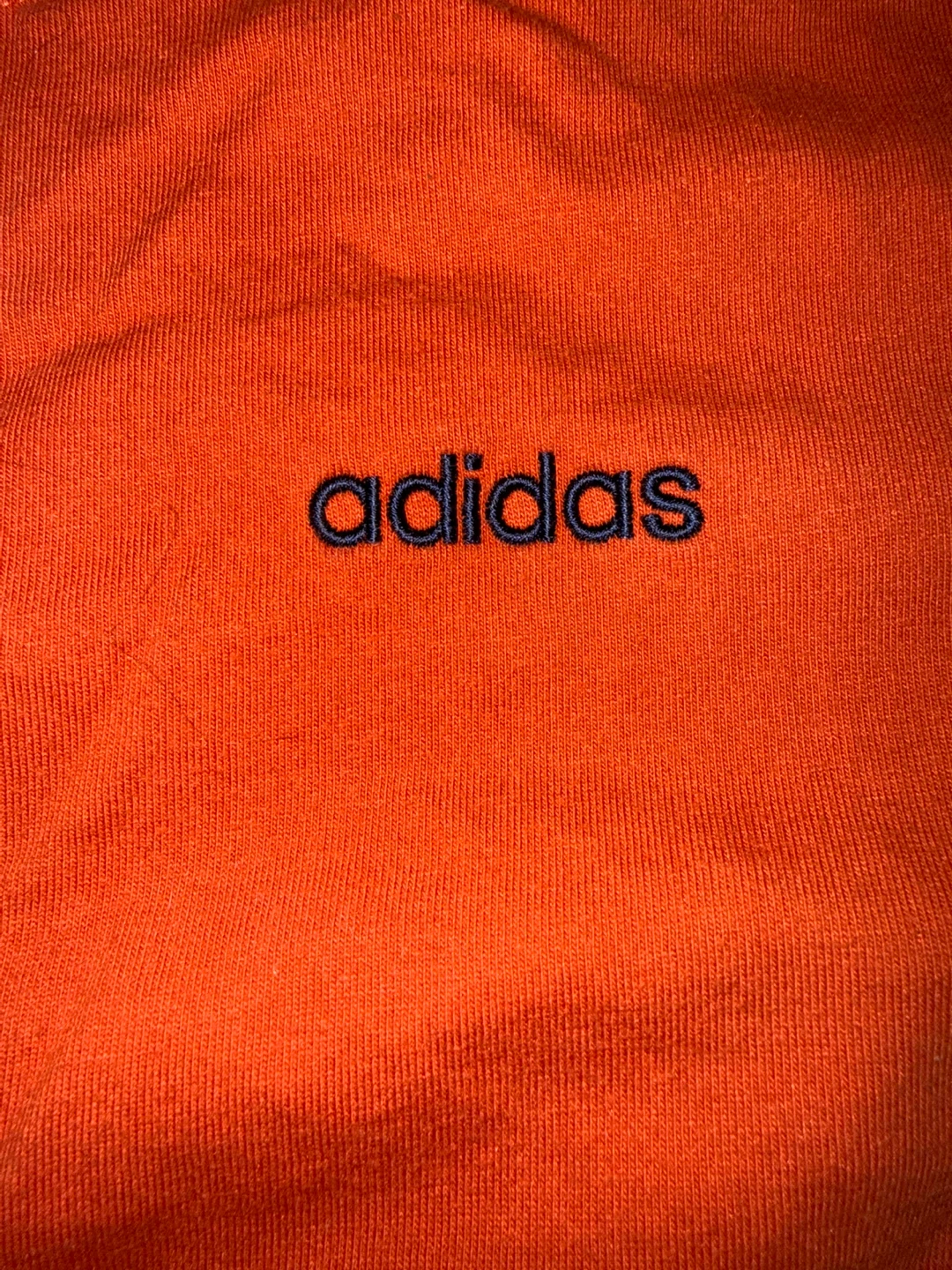 Adidas Orange T-Shirt with Navy Stripes - Medium - photo 3