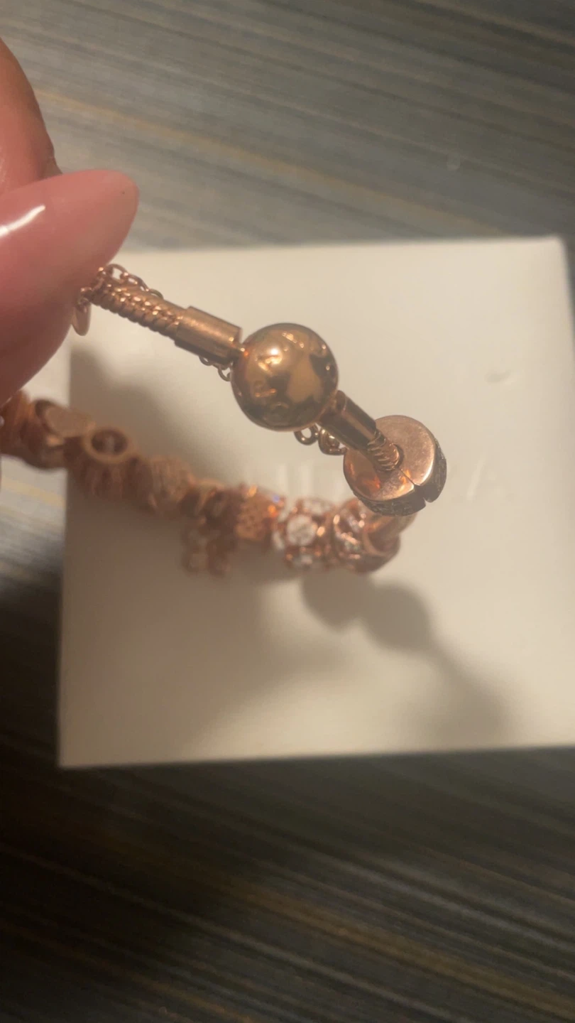 Pandora Rose Gold Charm Bracelet with Multiple Charms - photo 4