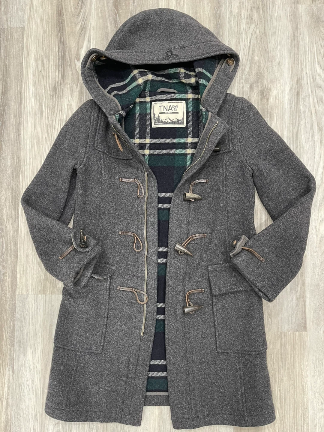 TNA Grey Duffle Coat - XS