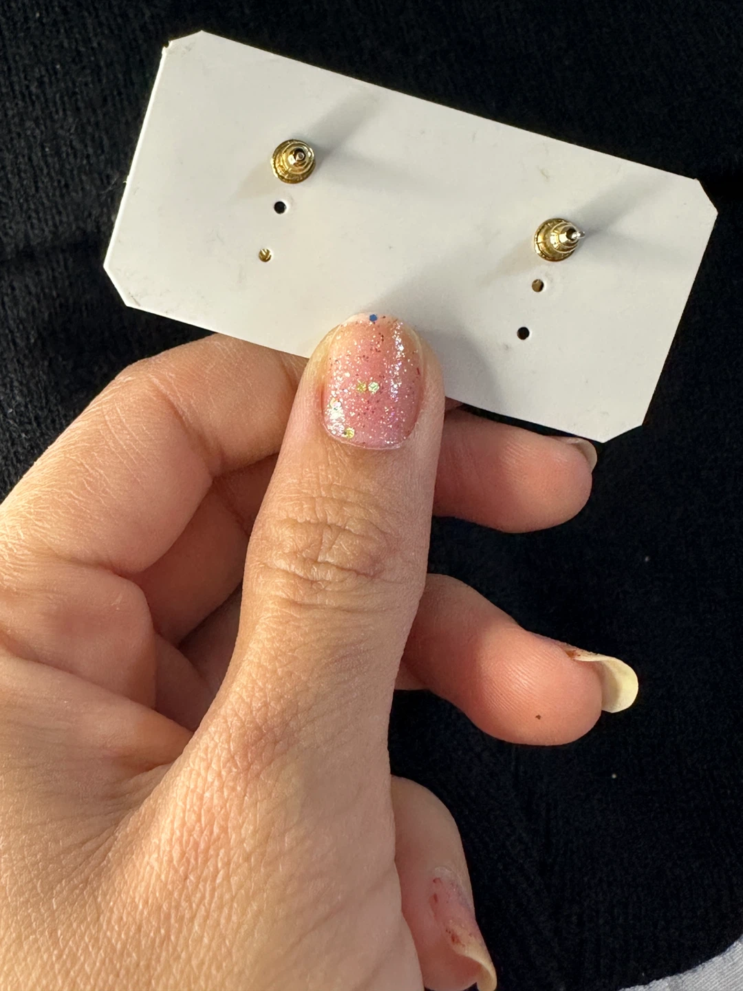 Gold Tone Mermaid Tail Earrings with Pearls and Crystals - photo 5