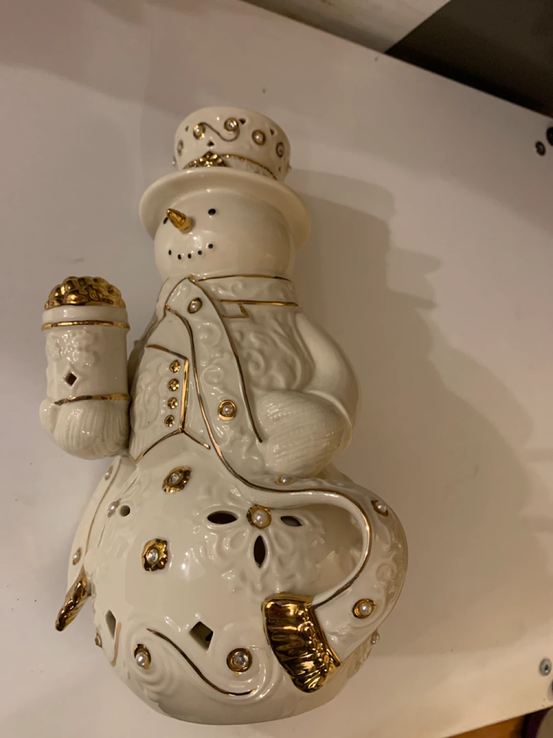 Ceramic Snowman Candle Holder 🏆