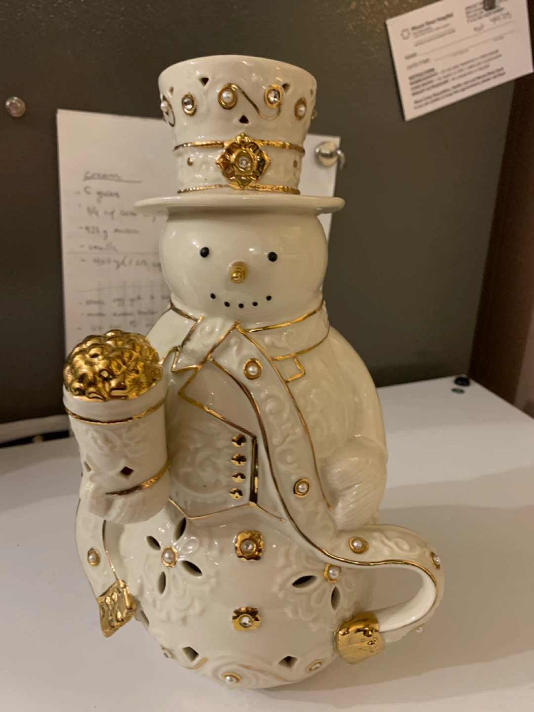 Ceramic Snowman Candle Holder 🏆 - photo 4