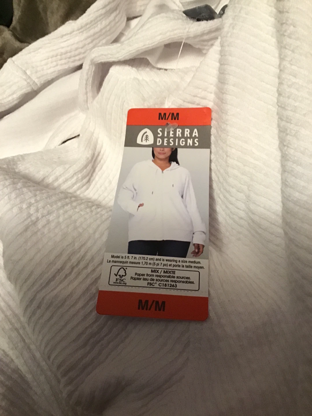 Sierra Designs Women's White Fleece Hoodie Jacket - Size M - photo 2