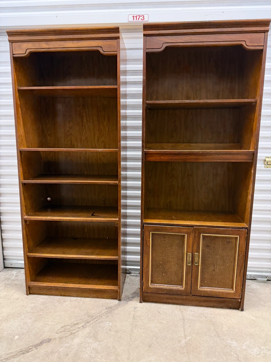 Vintage Wooden Bookcase Set