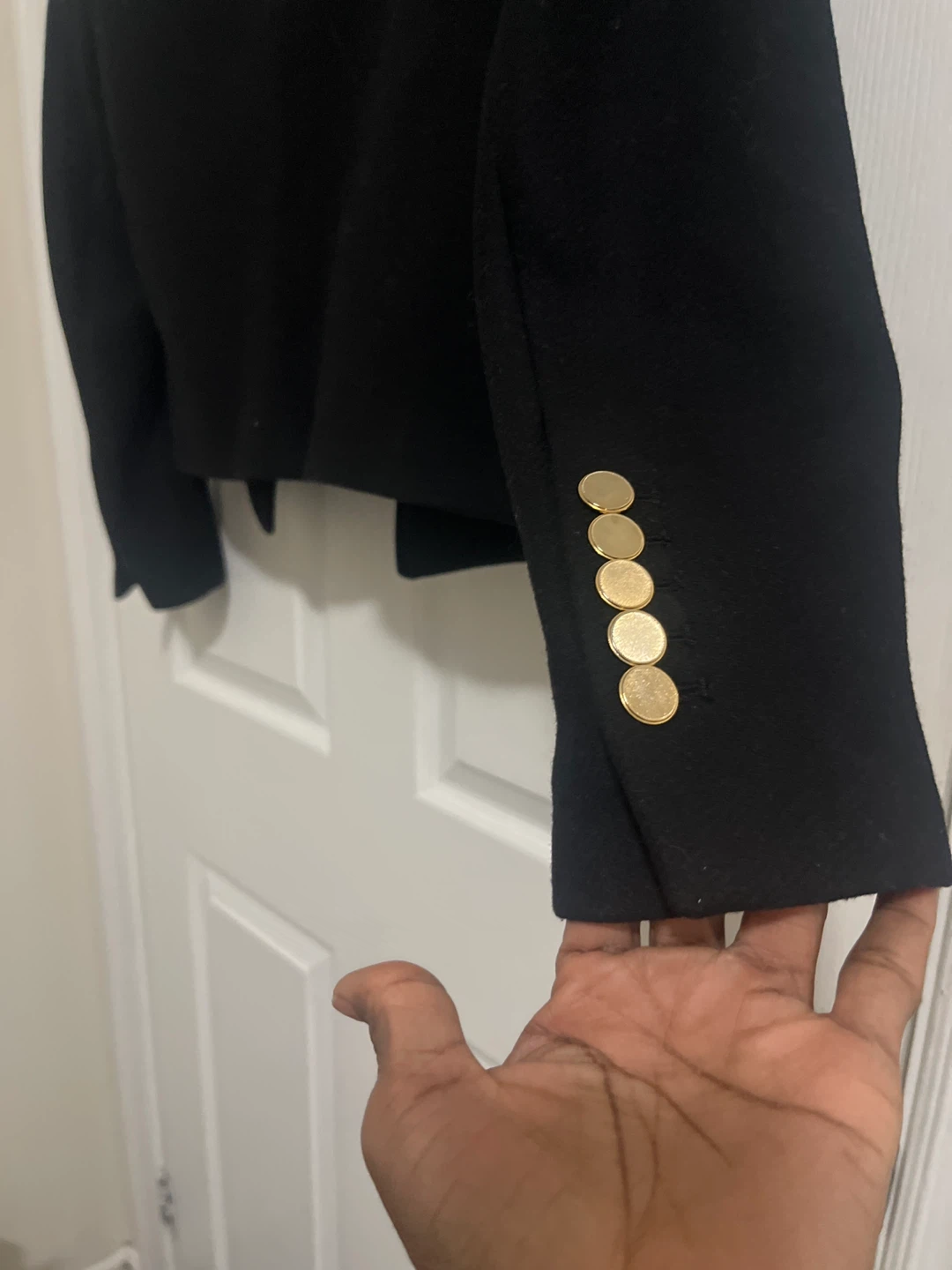 Zara Woman Black Double-Breasted Blazer with Gold Buttons - photo 4