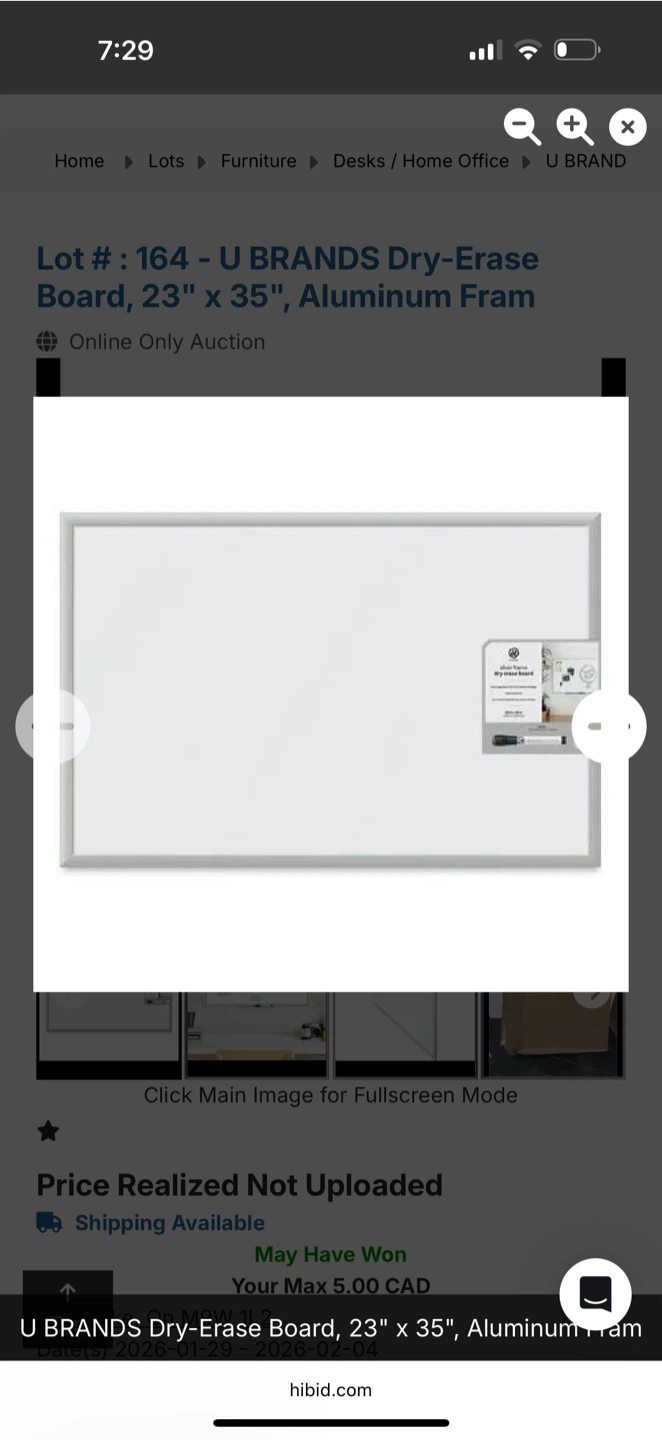 U BRANDS Dry-Erase Board 23" x 35" Aluminum Frame