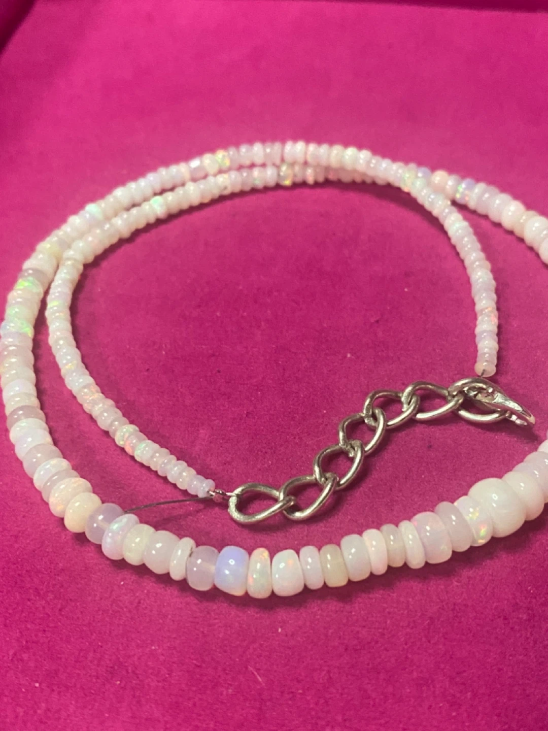 Opal bead necklace