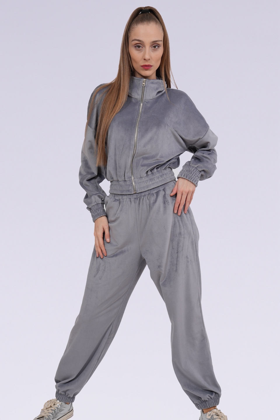 🏆Grey Velour Tracksuit Set - photo 3