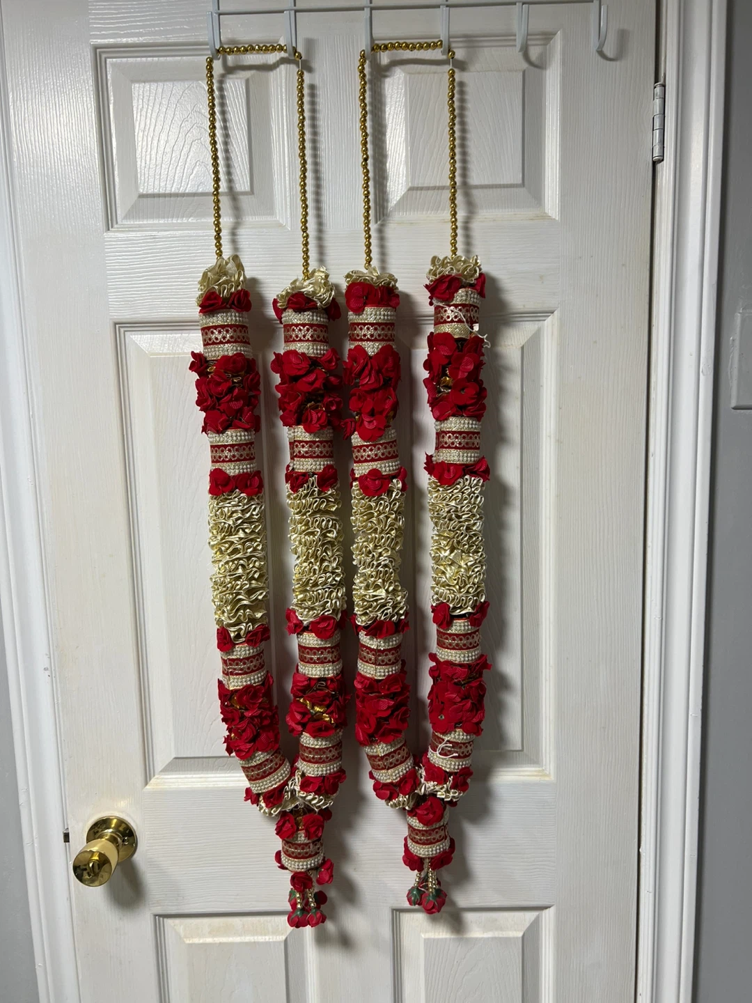 Wedding Artificial Garlands Set (2)- Red, gold & Cream