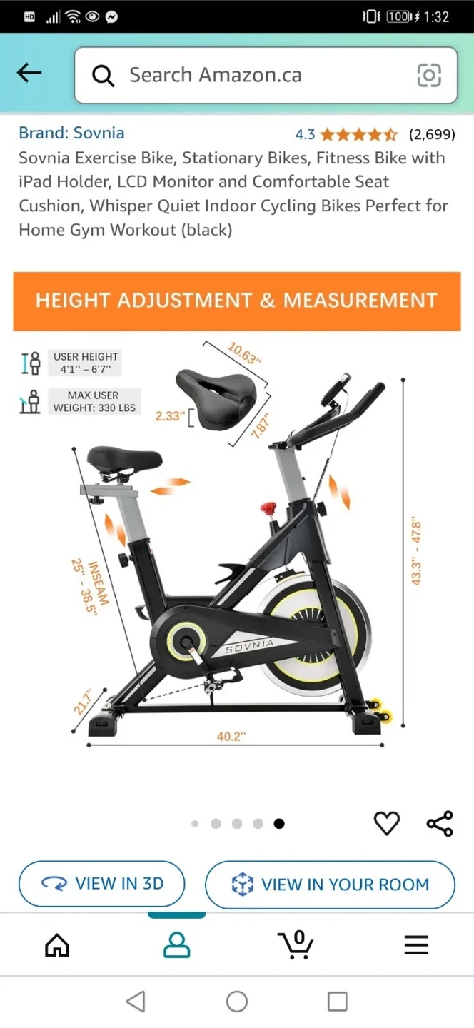 Sovnia Exercise Bike - Black - photo 4