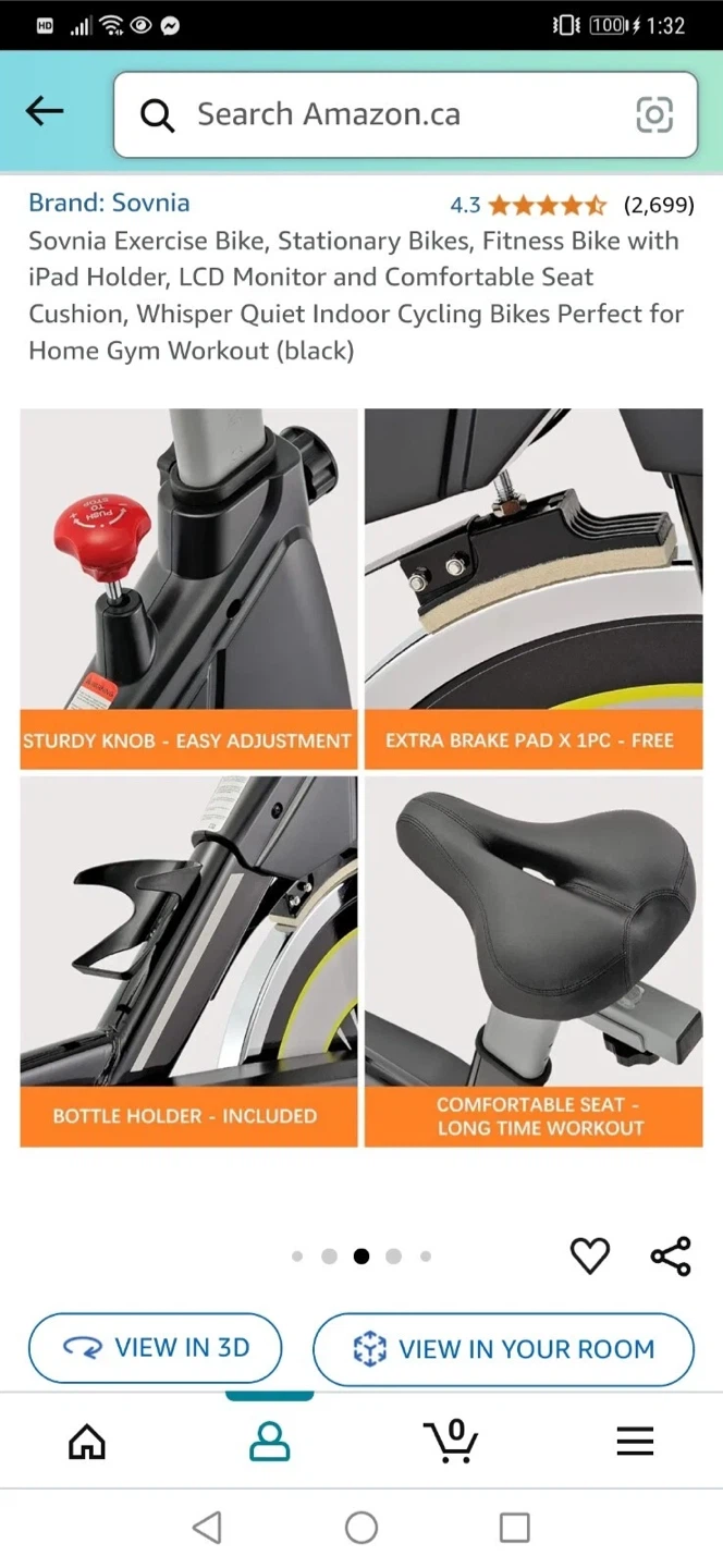 Sovnia Exercise Bike - Black - photo 3