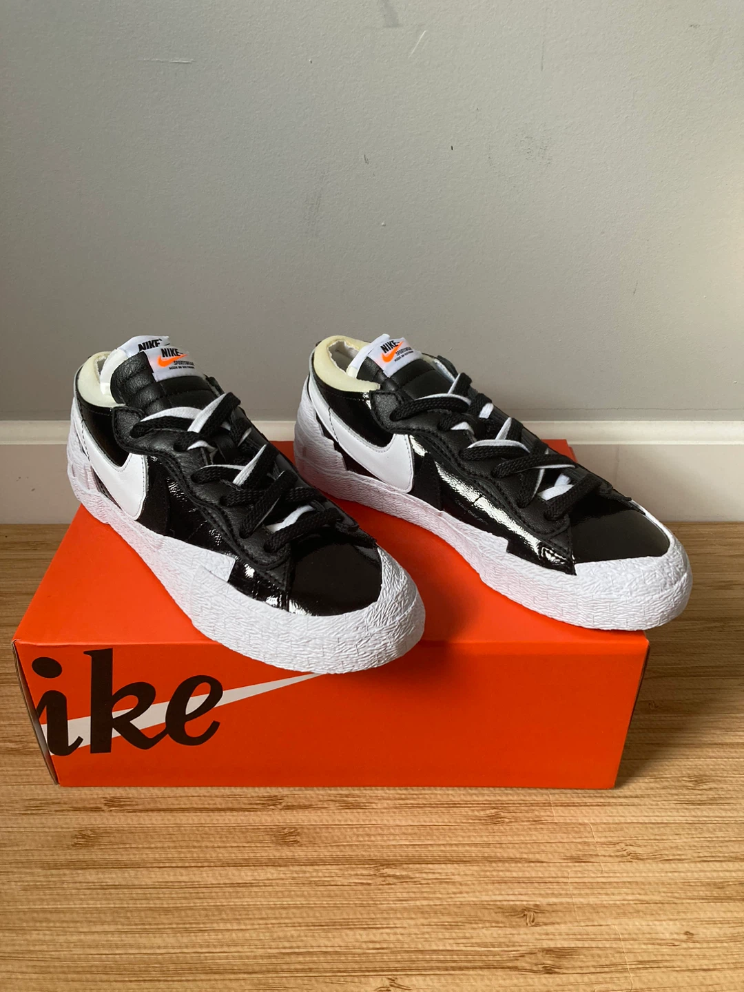 Nike Blazer Low x Sacai Shiny Black