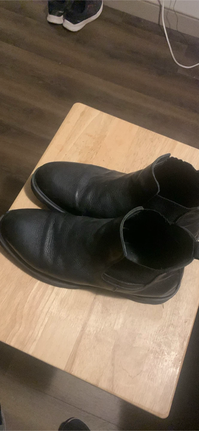 Black Leather Chelsea Boots