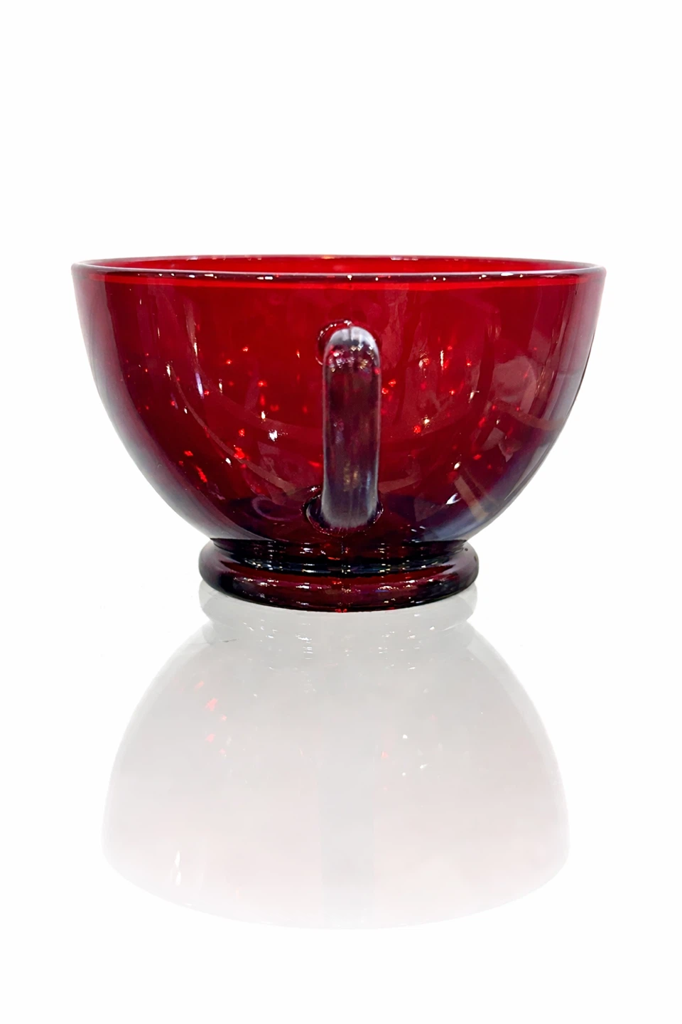 Set of 10 Ruby Red Glass Handled Cups, Mid-Century Modern - photo 5
