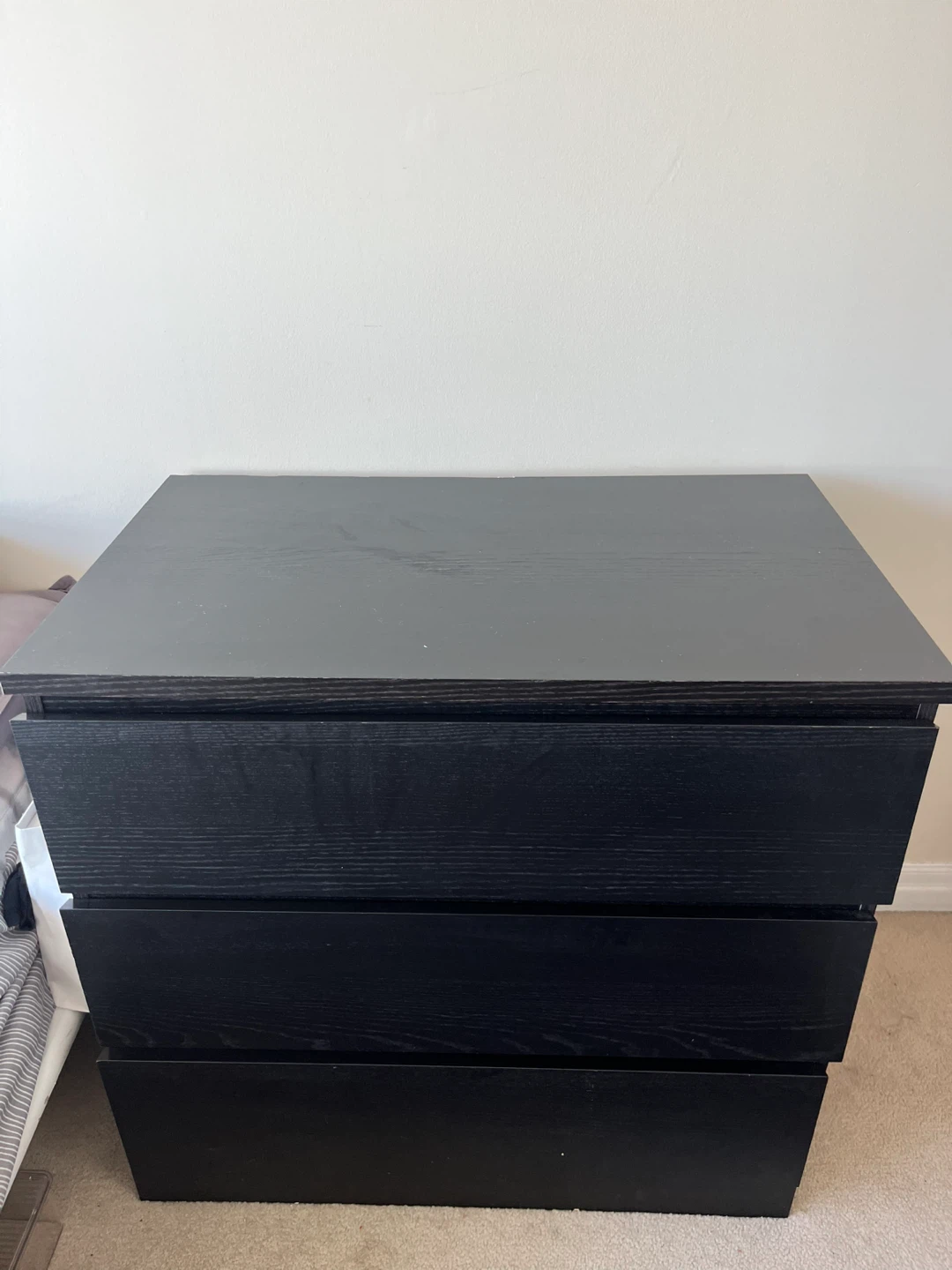 Black IKEA 3-Drawer Dresser - photo 3