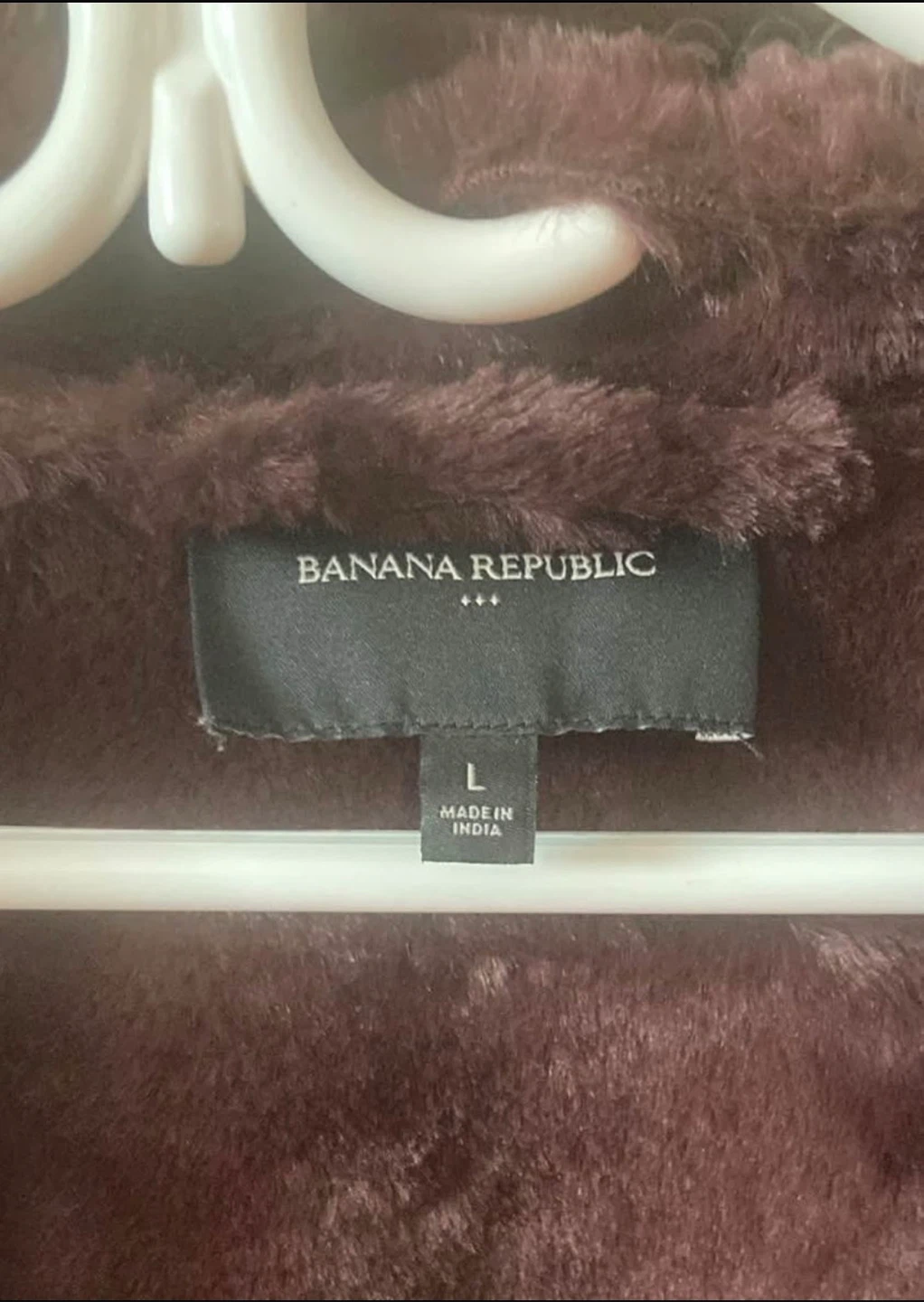 Banana Republic Faux Suede/Fur Lined Jacket - Burgundy - Size L - photo 3