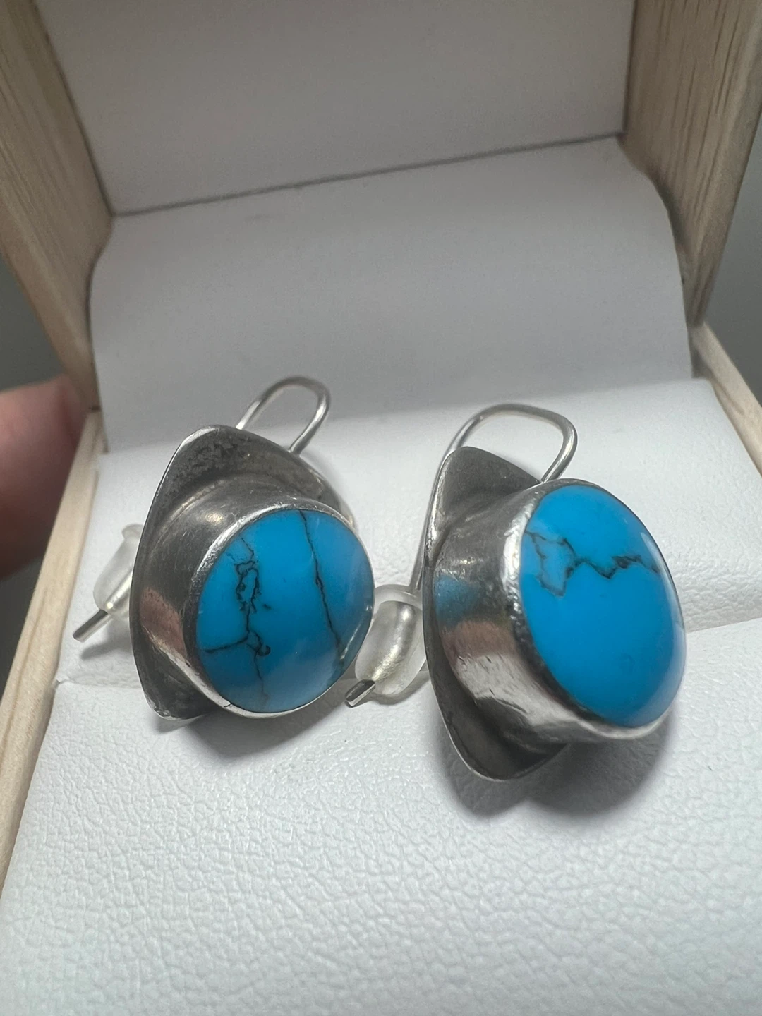 925 Sterling Silver Turquoise Earrings - photo 2