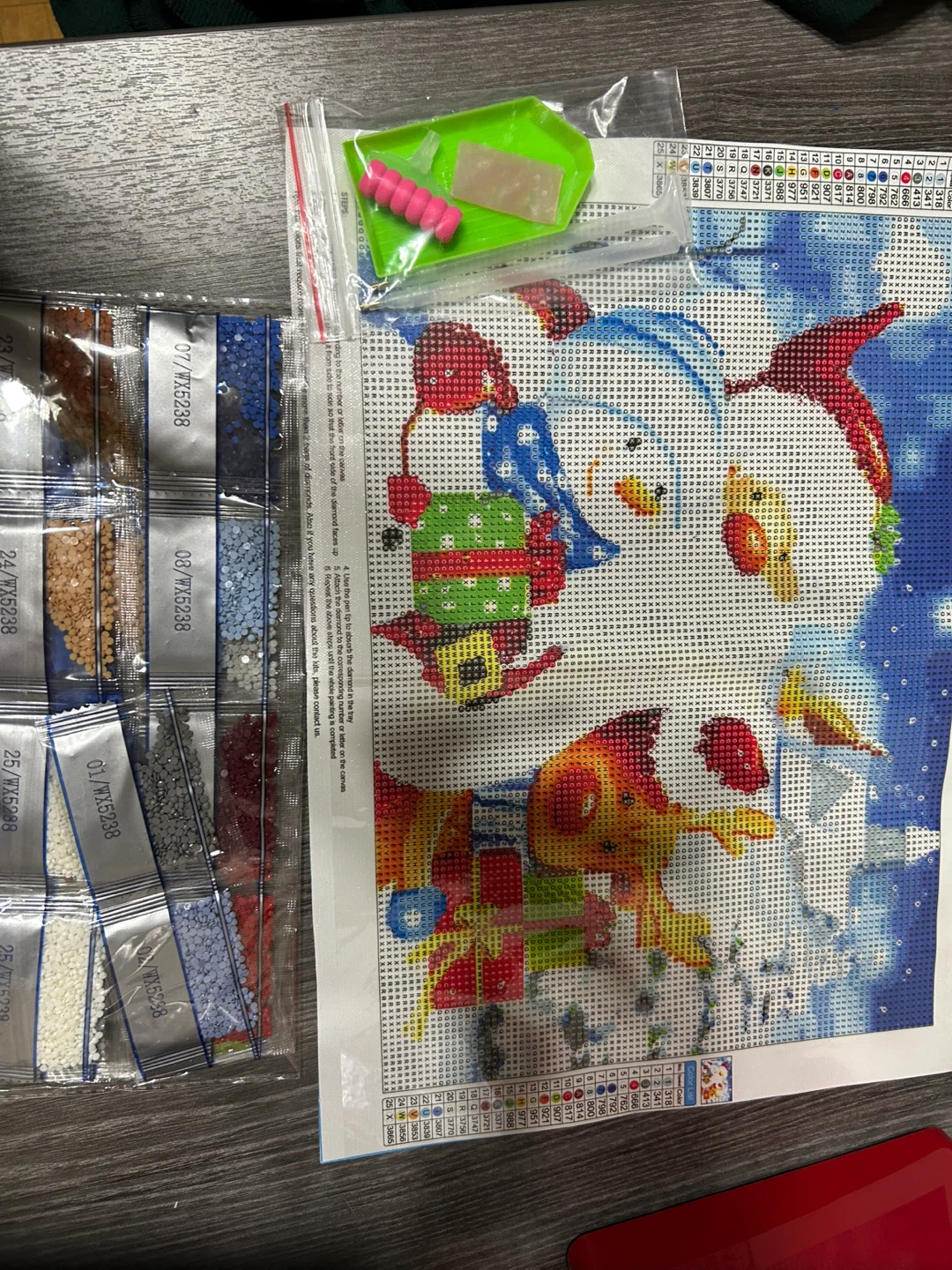 New -Diamond Painting Kit 30x40cm Snowman & Dog