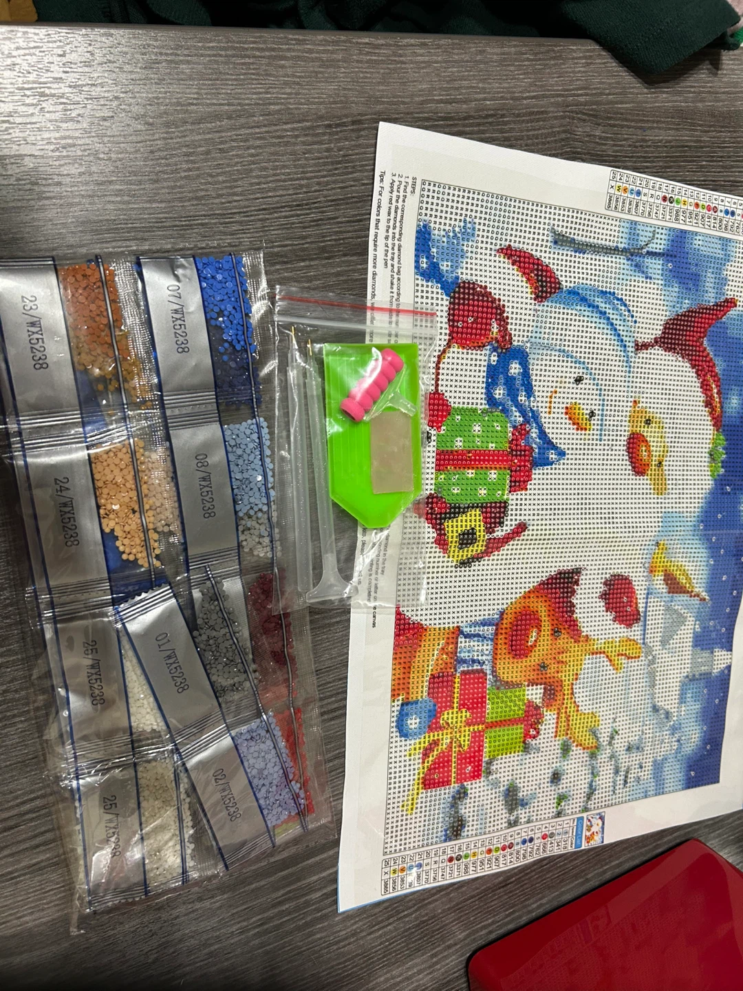 New -Diamond Painting Kit 30x40cm Snowman & Dog - photo 2