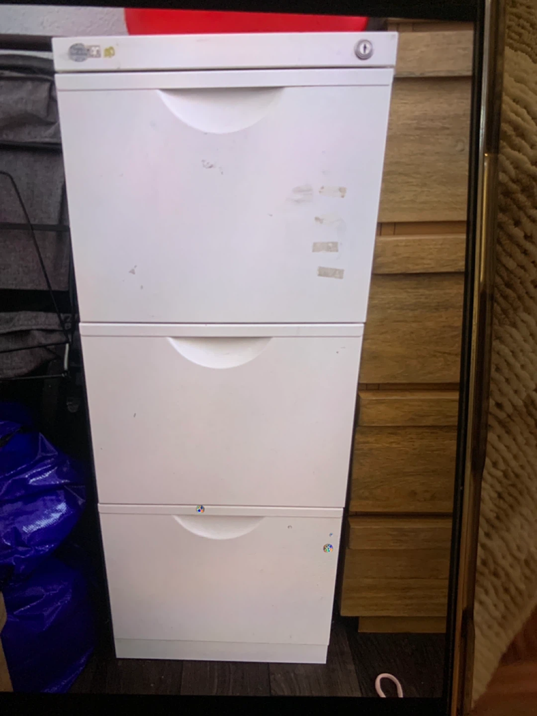 White 3-Drawer Filing Cabinet