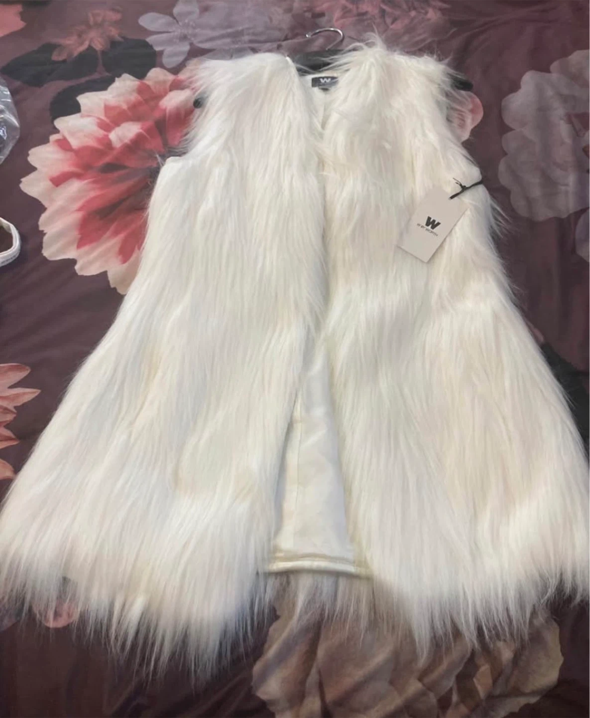 W by Worth Faux Fur Vest White Size P - photo 3